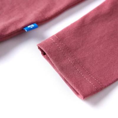 Kindershirt met lange mouwen dinosaurusprint 116 donkerrood Kindershirt met lange mouwen dinosaurusprint 116 donkerrood
