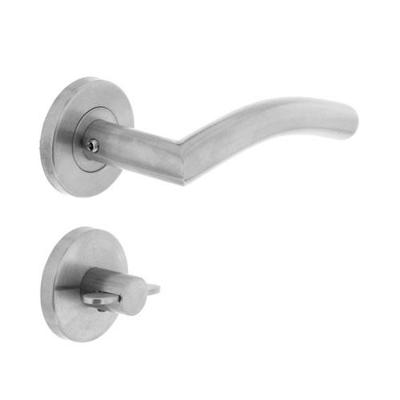 Intersteel Deurkruk Lisa/Hoek 90° neutraal op rozet met toilet-/badkamersluiting - RVS Intersteel Deurkruk Lisa/Hoek 90° neutraal op rozet met toilet-/badkamersluiting - RVS