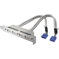 Digitus USB 2.0 Adapter [4x USB 2.0 bus intern 10-polig - 2x USB 2.0 bus A] DIGITUS - USB-Slotblechkabel 20.00 cm - thumbnail