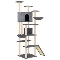 VidaXL Kattenmeubel met sisal krabpalen 191 cm donkergrijs - thumbnail