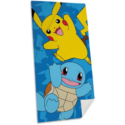 Pokemon strandlaken Pikachu en squrtlke 70 x 140 cm - katoen