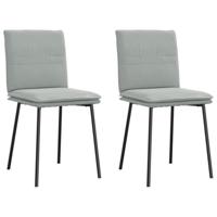 Eetkamerstoelen 2 st fluweel lichtgrijs - thumbnail