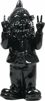 Stoobz kabouter peace 31cm zwart