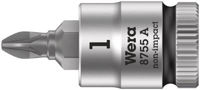 Wera 8755 A 05003353001 Kruiskop Pozidriv Dopsleutel-bitinzet PZ 1 1/4 (6.3 mm)