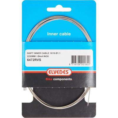 Elvedes Schakel binnenkabel 2250mm rvs ø1,1mm shimano / sram n-nippel (op kaart) - zilver