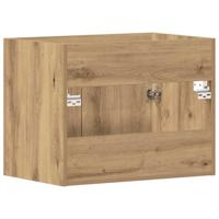 Wastafelkast 60x38,5x46 cm bewerkt hout artisanaal eikenkleur - thumbnail