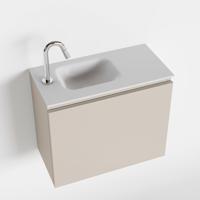 MONDIAZ OLAN 60cm toiletmeubel linen. LEX wastafel talc links 1 kraangat - thumbnail