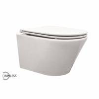 Wandcloset Vesta Junior Diepspoel Rimfree Wit Aqua Splash - thumbnail