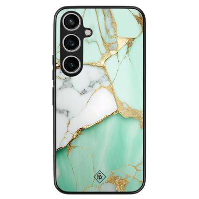 Samsung Galaxy A55 hoesje - Marmer mint goud Samsung Galaxy A55 hoesje - Marmer mint goud