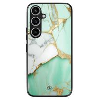 Samsung Galaxy A55 hoesje - Marmer mint goud - thumbnail