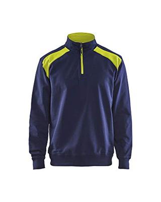 Blåkläder Sweatshirt bicolour met halve rits 33531158 | Marine/High-Vis Geel | Maat XXL - 7330509597163