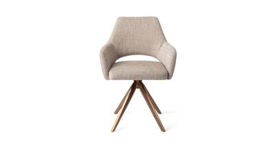 Jesper Home Eetkamerstoel 'Yanai' Turn Rose Gold, kleur Biscuit Beach