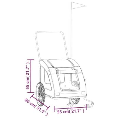 VidaXL Hondenfietstrailer oxford stof en ijzer oranje en grijs - thumbnail