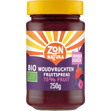 Zonnatura Biologische Fruitspread 75% Woudvruchten 250 g bij Jumbo