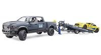 Bruder 02504 RAM Power Wagon en Roadster Bruder Racing Team + Figuur 1:16 - thumbnail