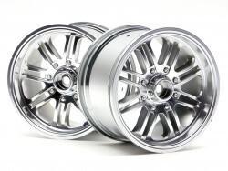 8 spoke wheel satin chrome (83x56mm/2pcs)