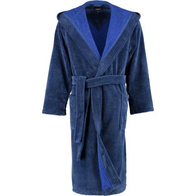 Cawö Cawö Heren Badjas met Capuchon 801 - Nachtblau 58/60