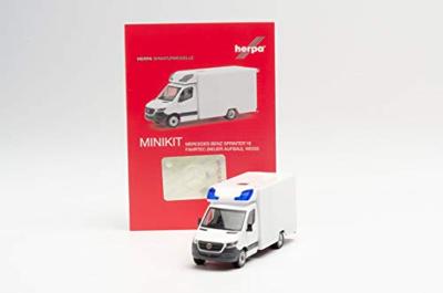 Herpa 013826 H0 Hulpdienstvoertuig Mercedes Benz Sprinter 18 Fahrtec RTW (nieuwe opbouw), wit
