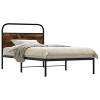 Bedframe zonder matras bewerkt hout gerookt eiken 107x203 cm - thumbnail