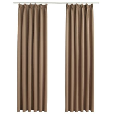 VidaXL Gordijnen verduisterend met haken 2 st 140x245 cm taupe