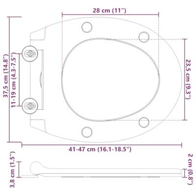 VidaXL Toiletzitting wit 47 x 37,5 x 3,8 cm duroplast VidaXL Toiletzitting wit 47 x 37,5 x 3,8 cm duroplast
