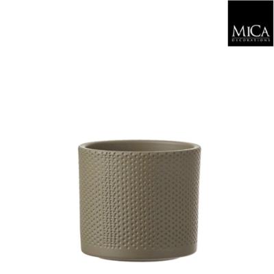 Mica Decorations era pot groen relief 12,5x13,5cm