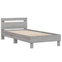 Bedframe met hoofdeinde en LED grijs sonoma eiken 135x190 cm - thumbnail