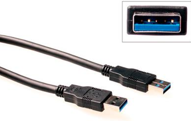 ACT SB3003 USB 3.0 A male - USB A male | Zwart | 3 meter