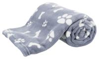 Trixie hondendeken kenny fleece bot / pootjes blauw - thumbnail