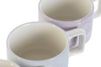 Set van koffiekopjes DKD Home Decor Groen Hemelsblauw Lila Metaal Bamboe Dolomite 260 ml - thumbnail