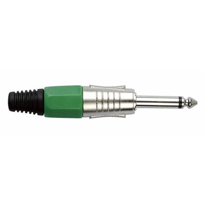DAP 6,3mm Jackplug mono zilver met groen eindkapje