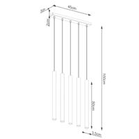 Hanglamp PASTELO 5L hout - thumbnail