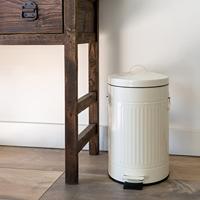 QUVIO Prullenbak retro - 12 L - Metaal - Beige - thumbnail