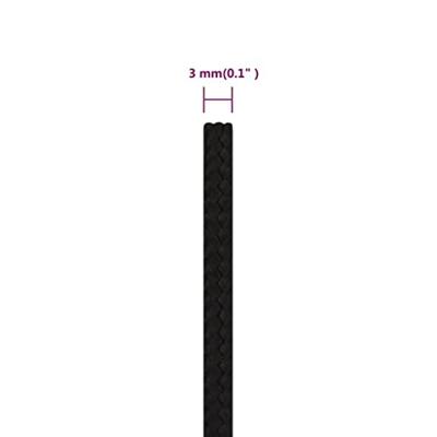 VidaXL Werktouw 3 mm 50 m polyester zwart
