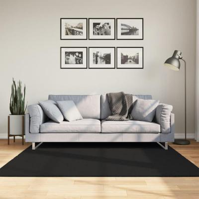 VidaXL Vloerkleed huarte laagpolig zacht wasbaar 160x160 cm zwart