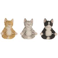 Decoratieve figuren Home ESPRIT Multicolour Katten (3 Stuks) - thumbnail