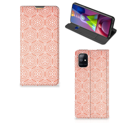Samsung Galaxy M51 | Hoesje met Magneet | Pattern Orange