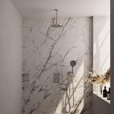 Chrome Edition thermostatische inbouw regendouche 3-weg omstelling SET 35 (20 cm douchekop + plafondarm + 3-standen handdouche)