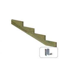 Trapbalk 4 Treden 19º + Montagebeugel - thumbnail