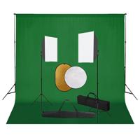 Fotostudioset met softboxlampen, achtergrond en reflector - thumbnail