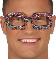 Disco Bril multikleur glinsterend - thumbnail