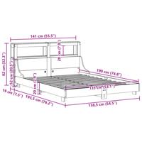 Bedframe zonder matras massief grenenhout wit 120x190 cm - thumbnail