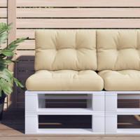 VidaXL Palletkussens 2 st stof beige - thumbnail
