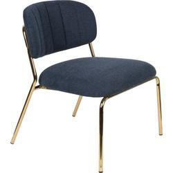 ZILT Fauteuil 'Kolten' kleur Goud/Donkerblauw