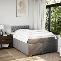vidaXL Boxspring met matras stof taupe 120x190 cm - thumbnail