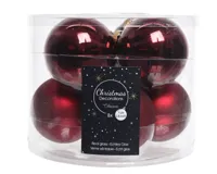8 kerstballen ossenbloed glans-mat 70 mm KSD - Ksd - thumbnail
