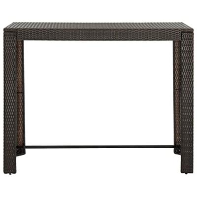 Tuinbartafel 140,5x60,5x110,5 cm poly rattan bruin