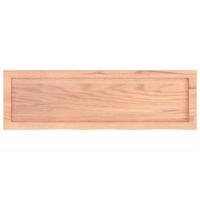 Wastafelblad 100x30x(2-4) cm behandeld massief hout lichtbruin - thumbnail