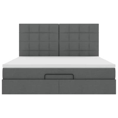 Ottoman bed met matras 160x200cm stof donkergrijs