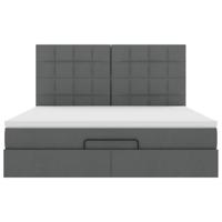 Ottoman bed met matras 160x200cm stof donkergrijs - thumbnail